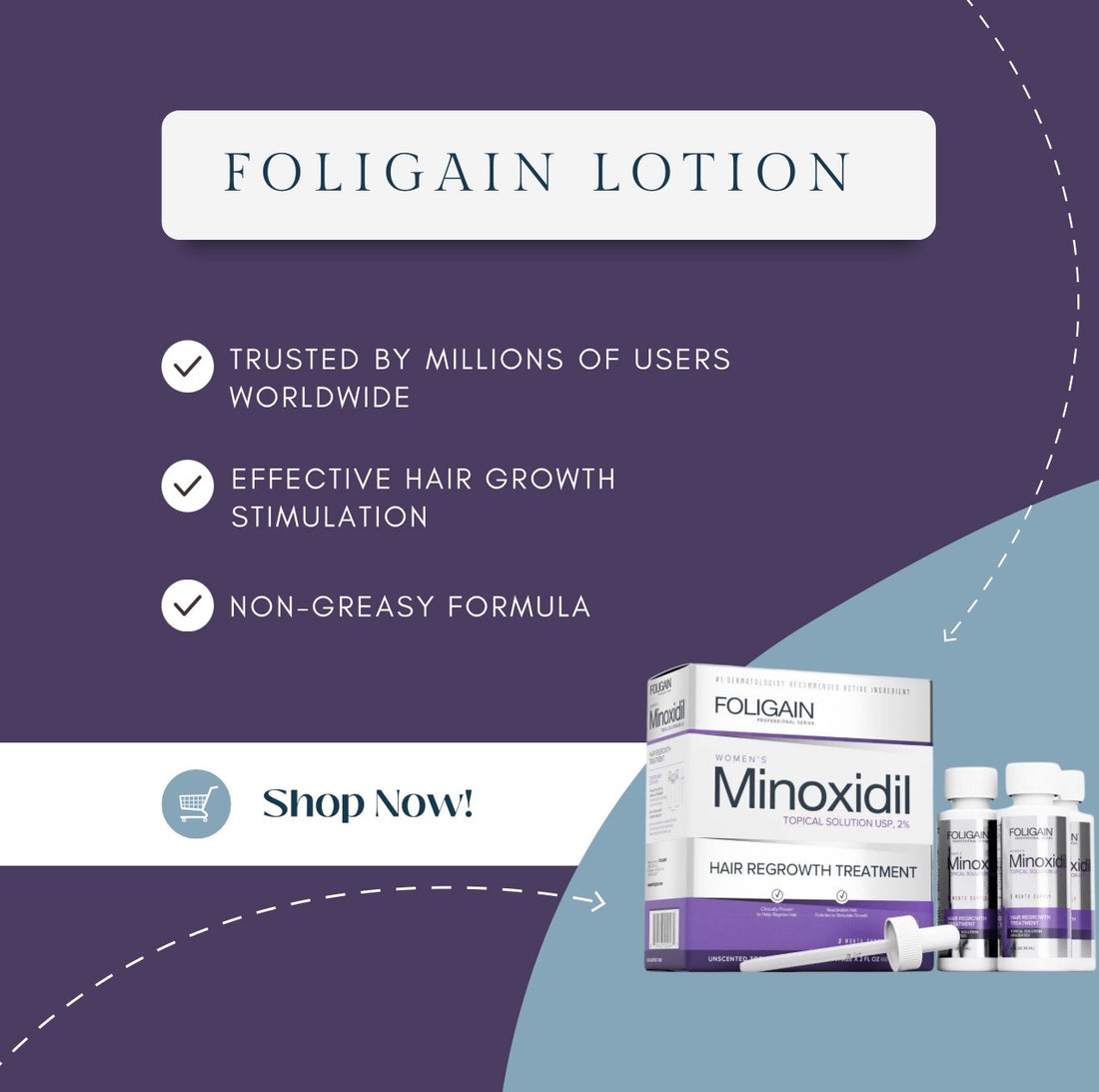 Foligain lotion 2% 3 months for women